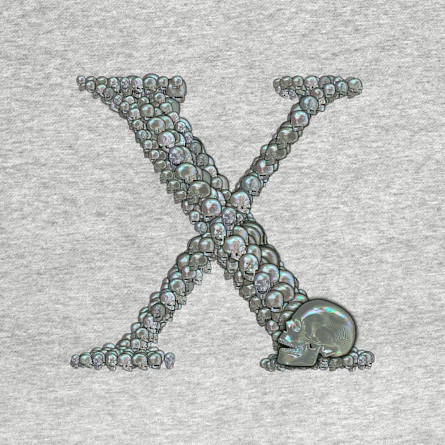 Skull Alphabet X by dinaaaaaah